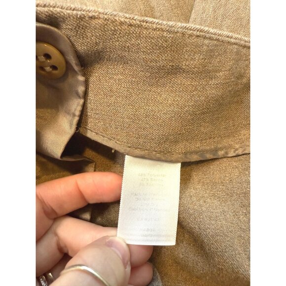 Talbots Heritage Petite 6P Brown Flat Front Pants Side Zip Closure Office - Picture 7 of 7